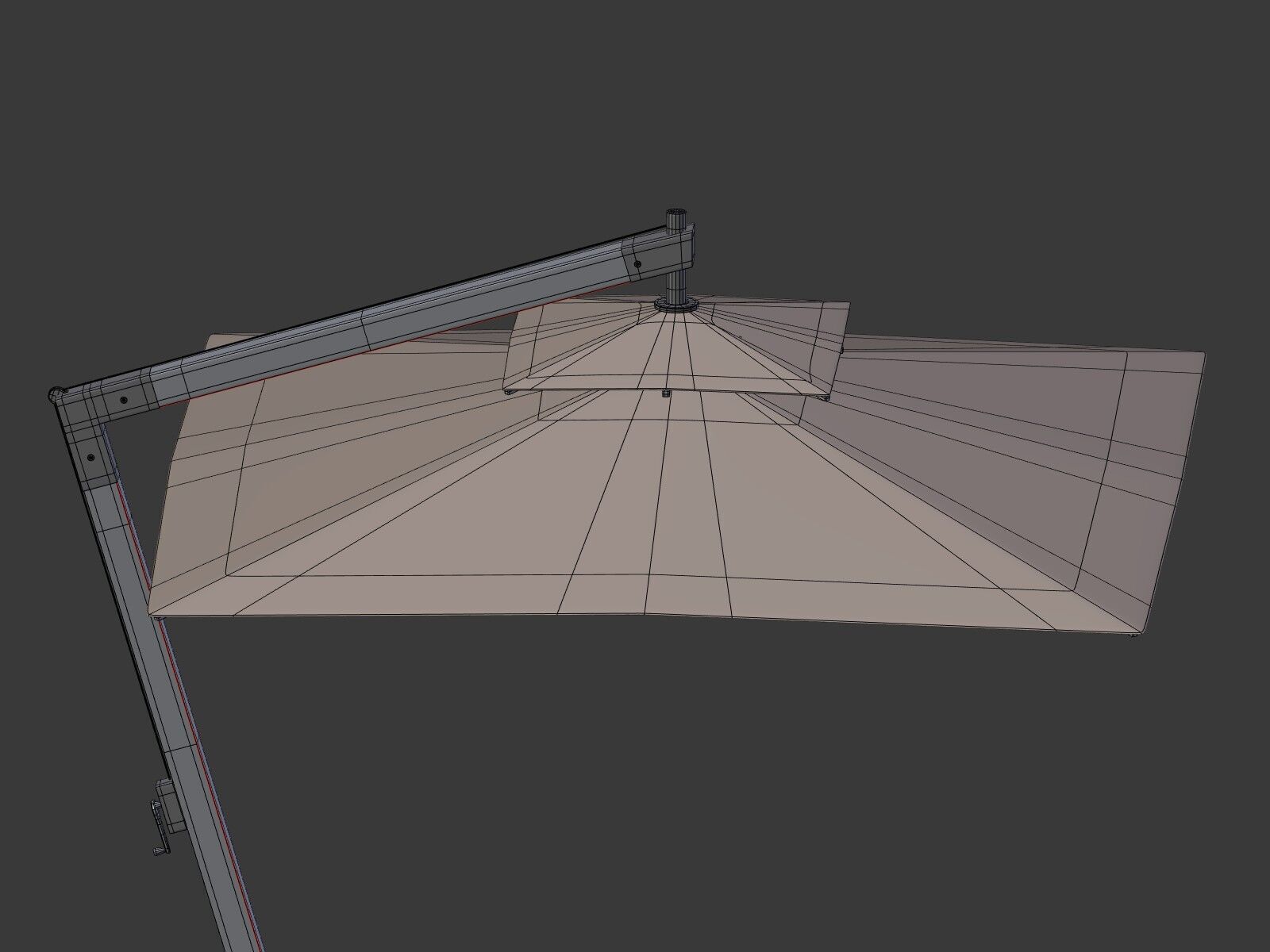 Patio - Outdoor Umbrella - Parasol Low-poly 3D model_9