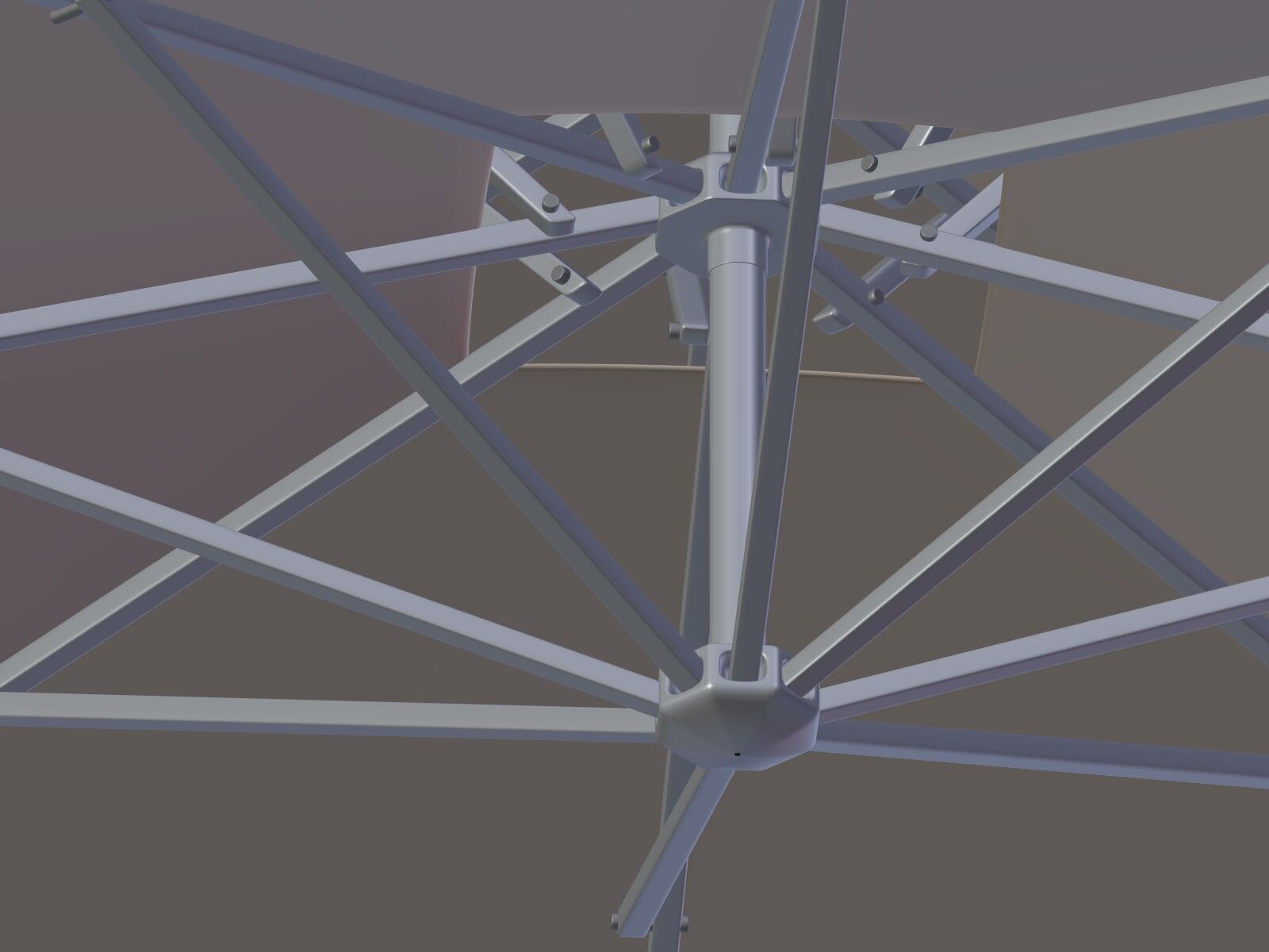 Patio - Outdoor Umbrella - Parasol Low-poly 3D model_16