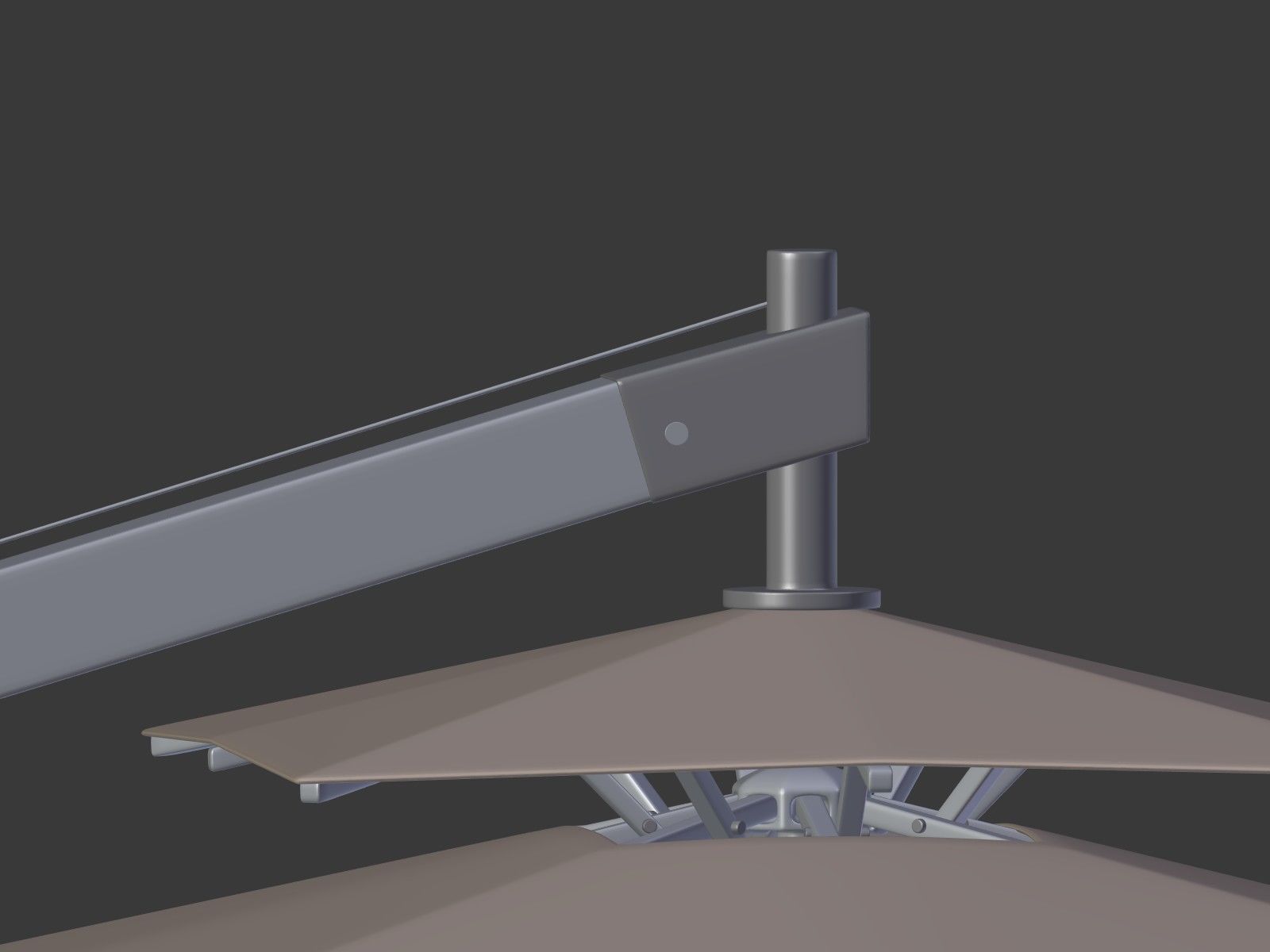 Patio - Outdoor Umbrella - Parasol Low-poly 3D model_18