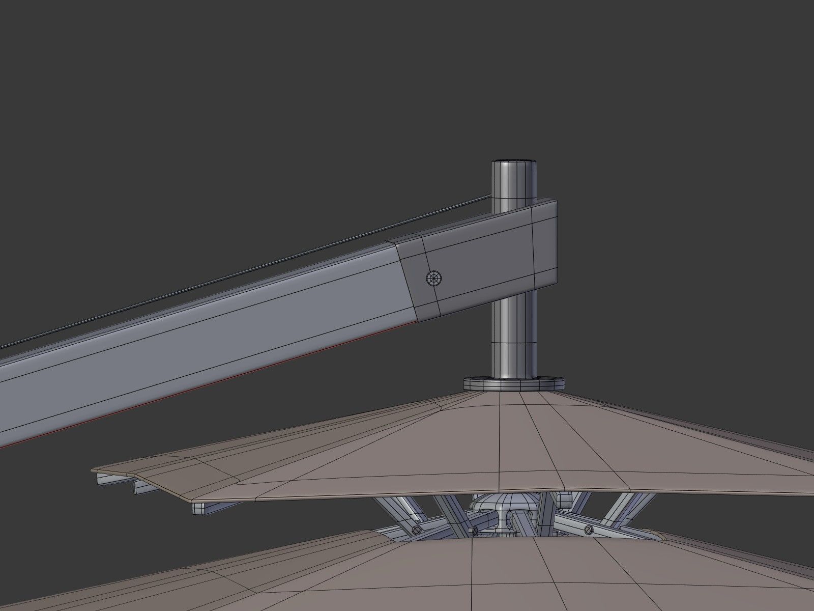 Patio - Outdoor Umbrella - Parasol Low-poly 3D model_19