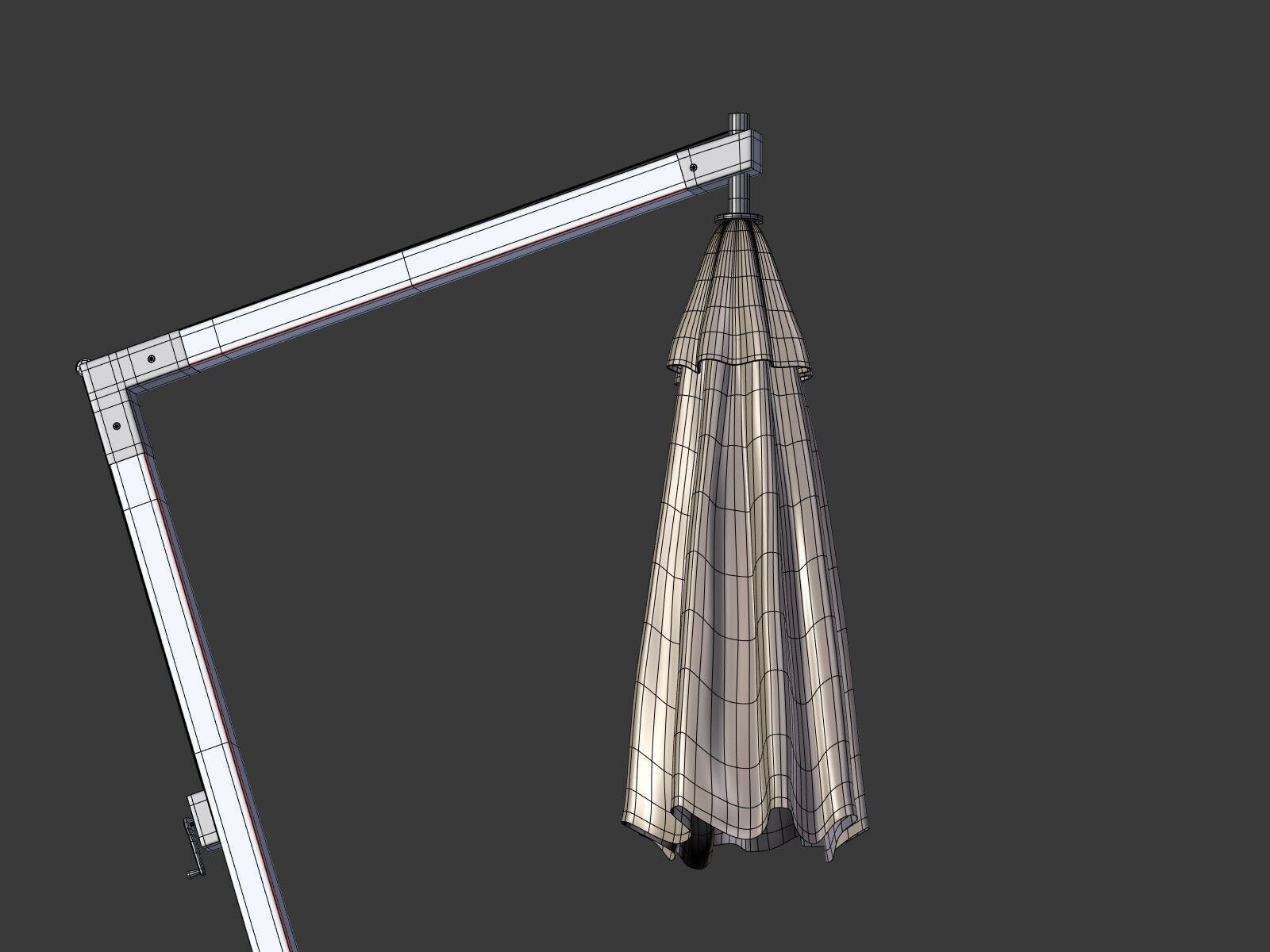 Patio - Outdoor Umbrella - Parasol Low-poly 3D model_15