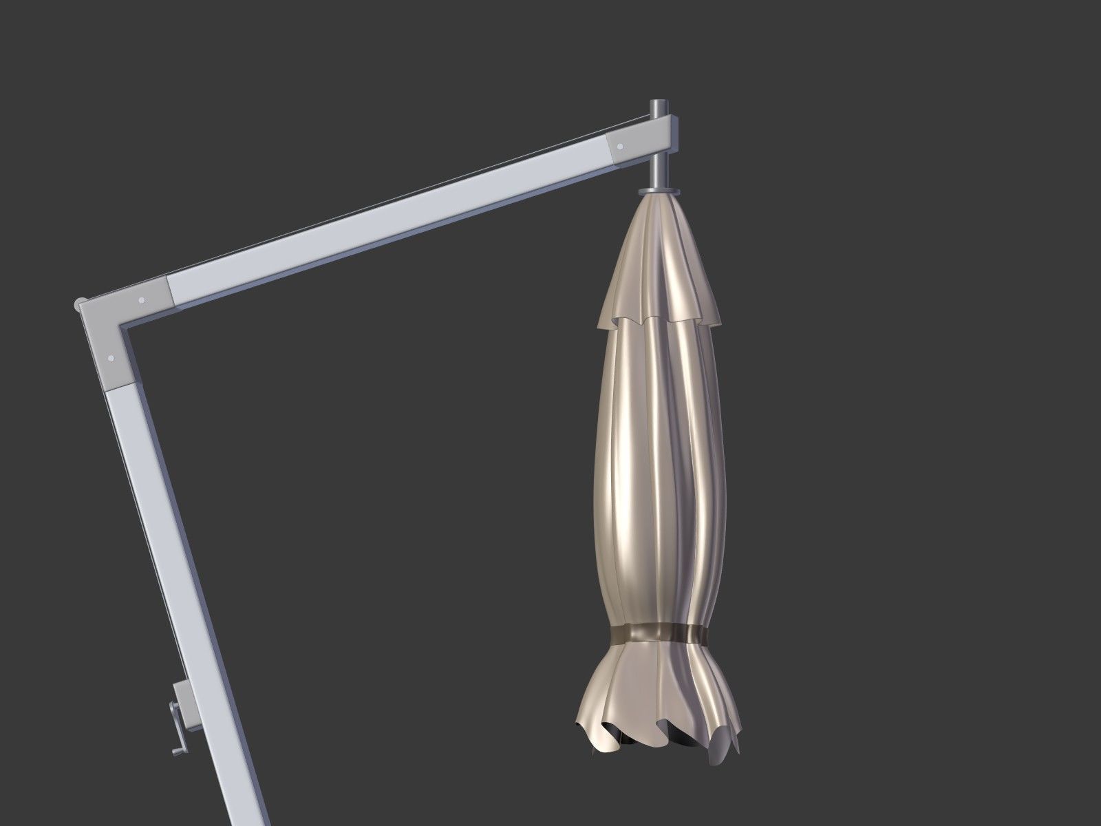 Patio - Outdoor Umbrella - Parasol Low-poly 3D model_12