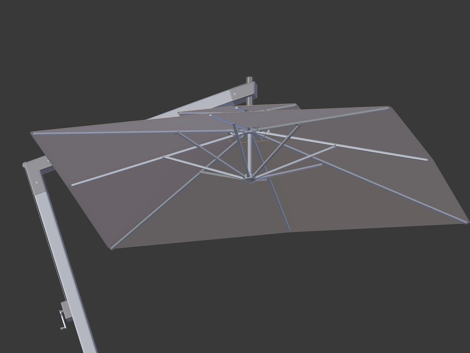 Patio - Outdoor Umbrella - Parasol Low-poly 3D model_10