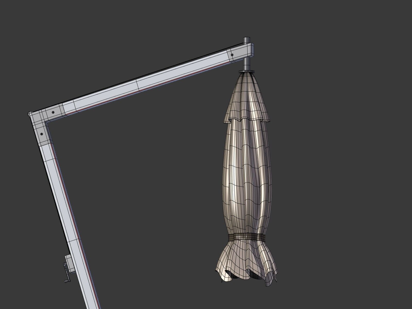 Patio - Outdoor Umbrella - Parasol Low-poly 3D model_13