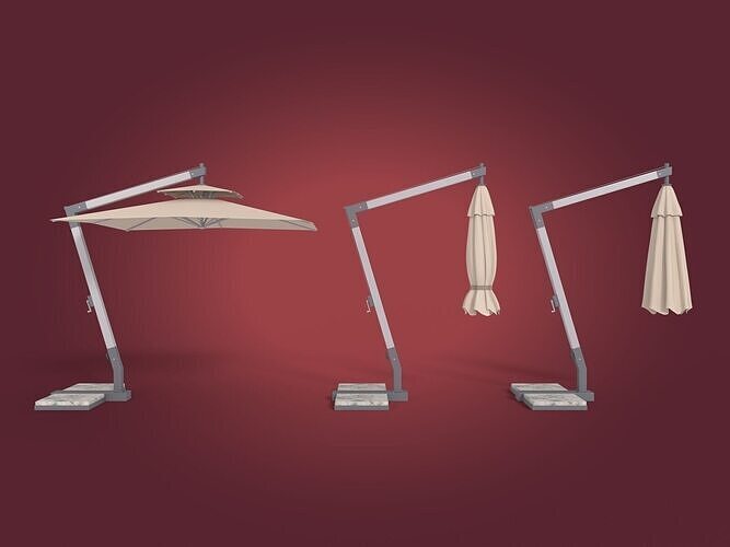 Patio - Outdoor Umbrella - Parasol Low-poly 3D model