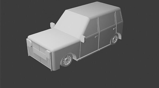 an old car  Low-poly 3D model