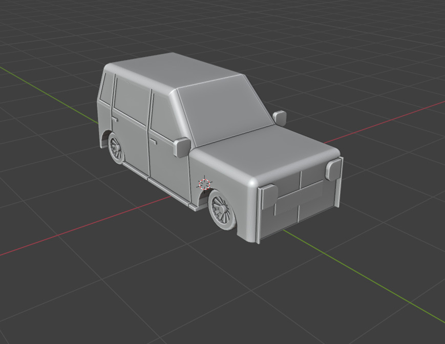 an old car  Low-poly 3D model_3
