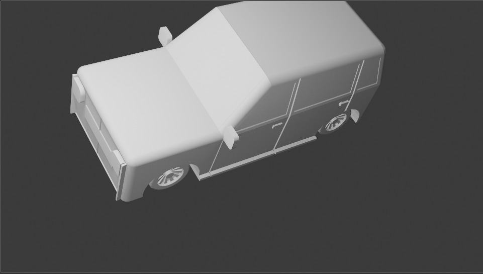 an old car  Low-poly 3D model_2