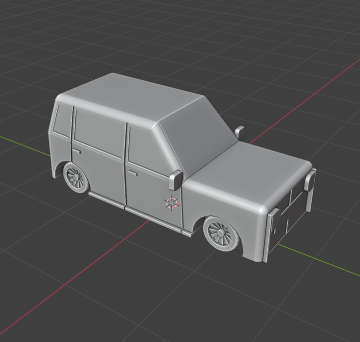 an old car  Low-poly 3D model_4