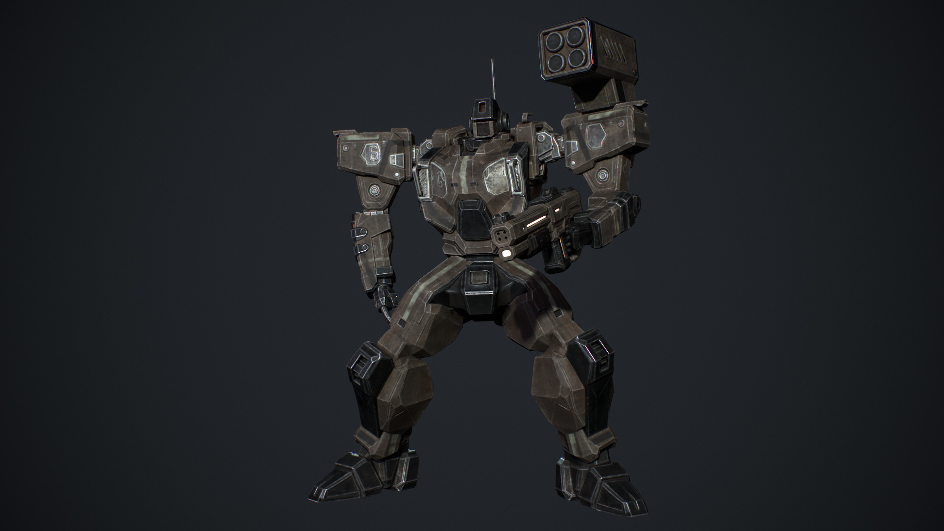 Assault Mech Low-poly 3D model_14