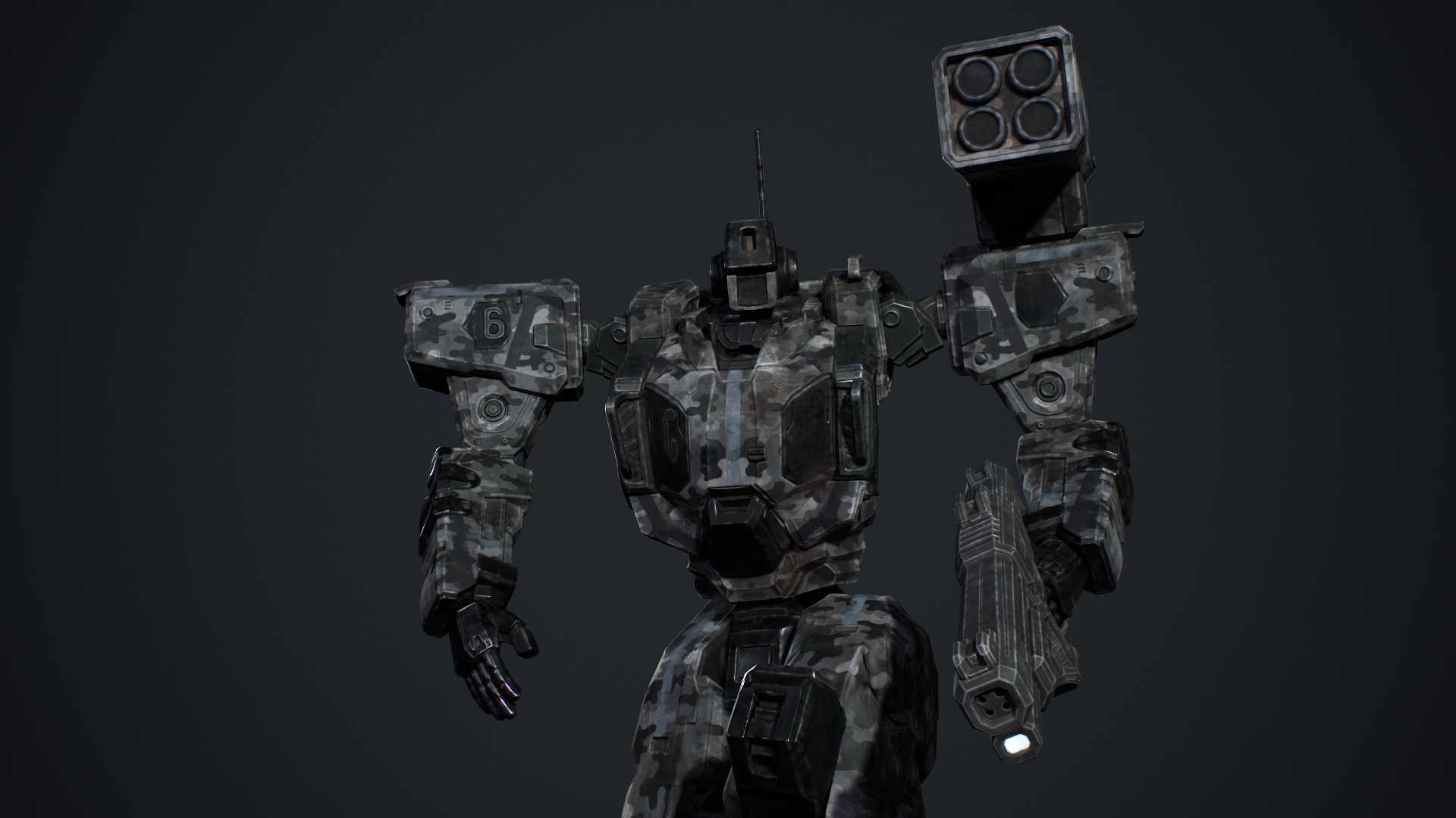 Assault Mech Low-poly 3D model_13