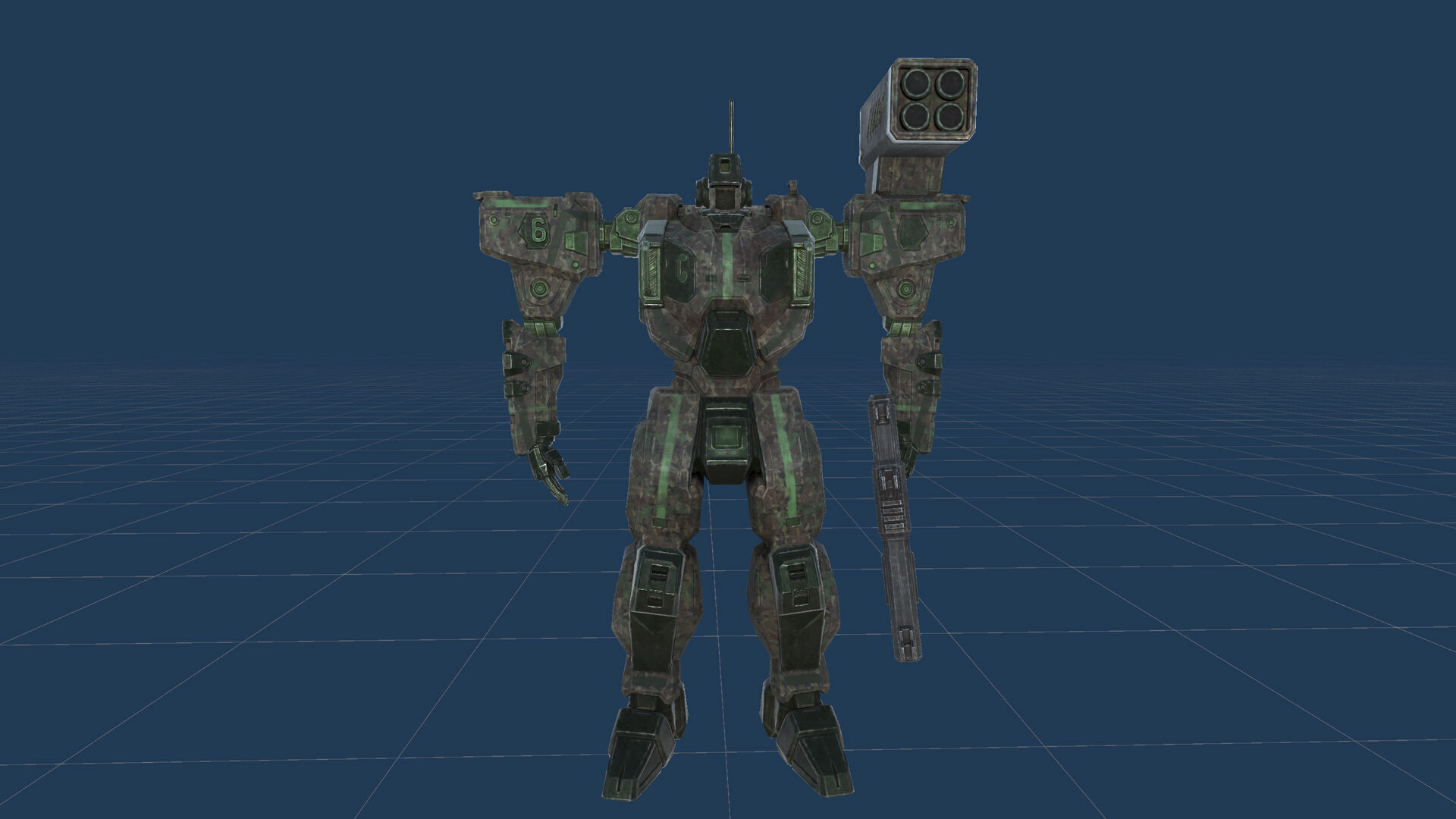 Assault Mech Low-poly 3D model_29