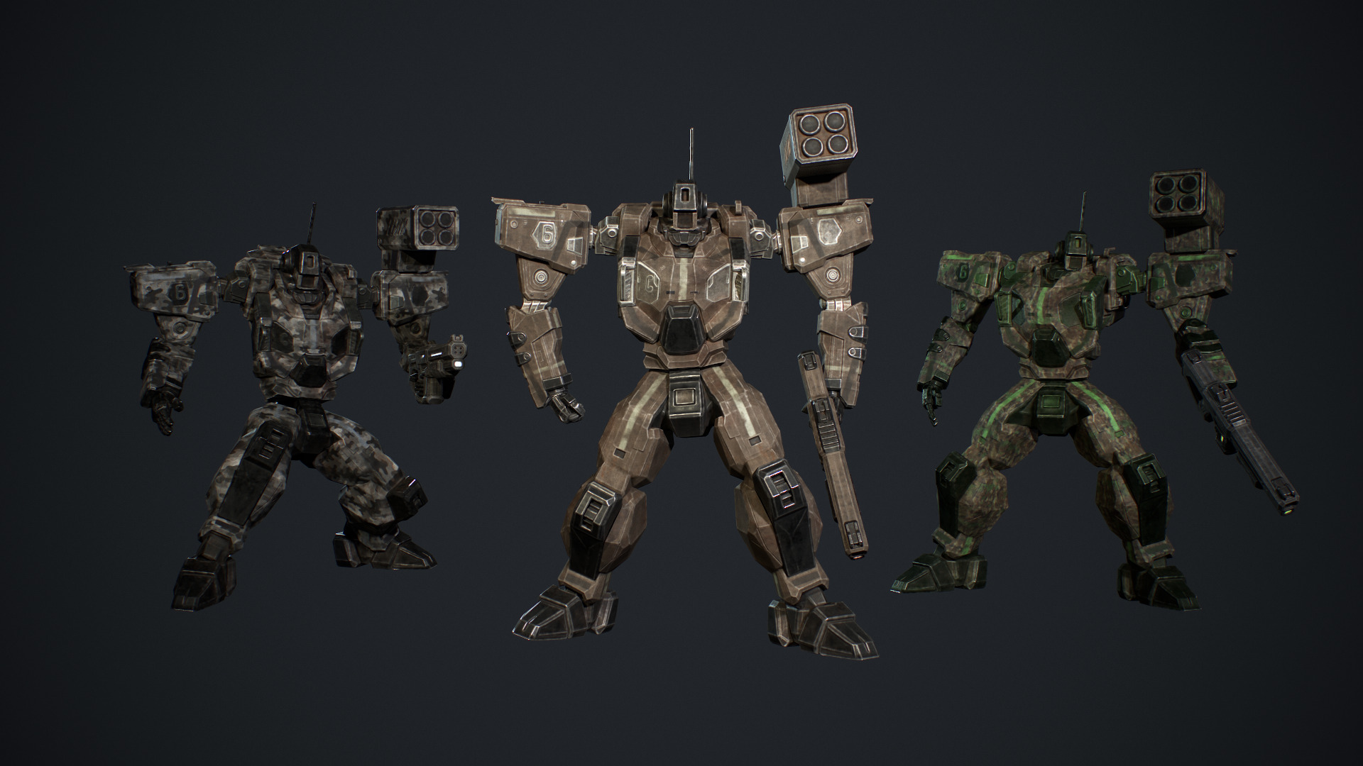 Assault Mech Low-poly 3D model_3