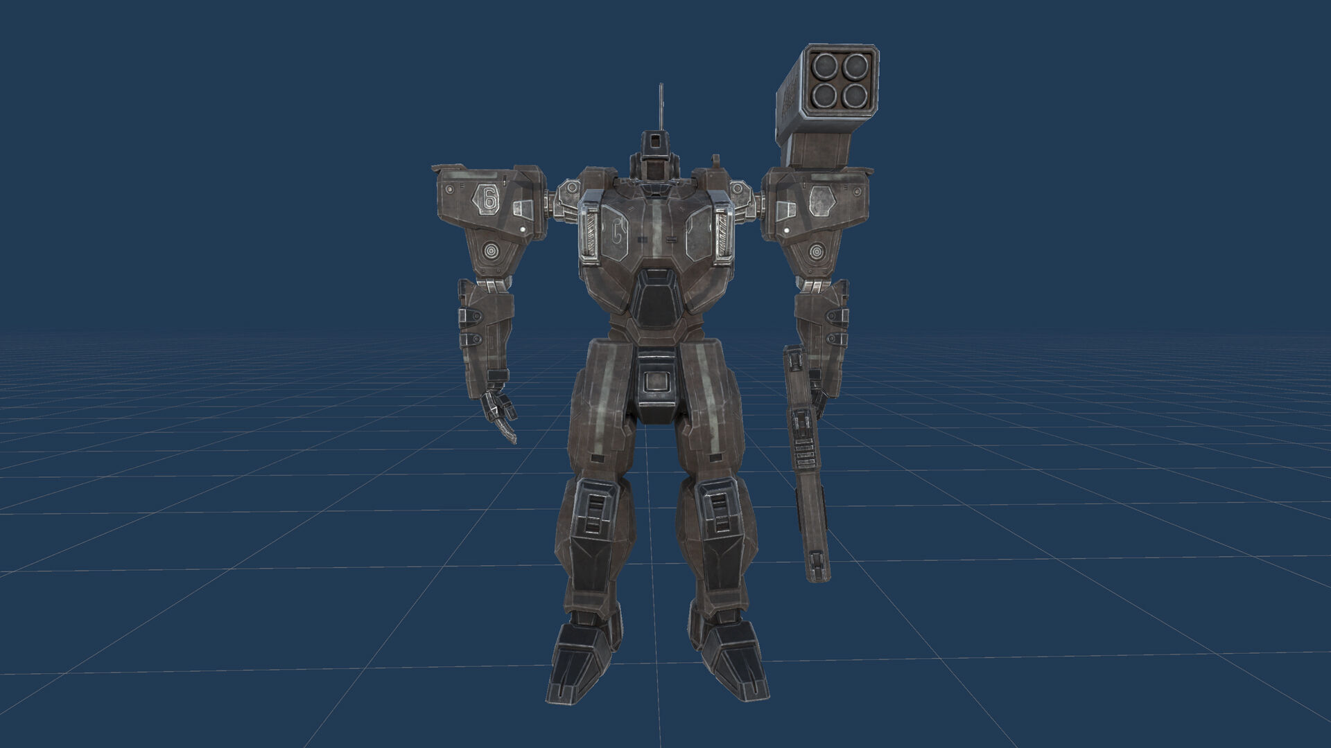 Assault Mech Low-poly 3D model_28
