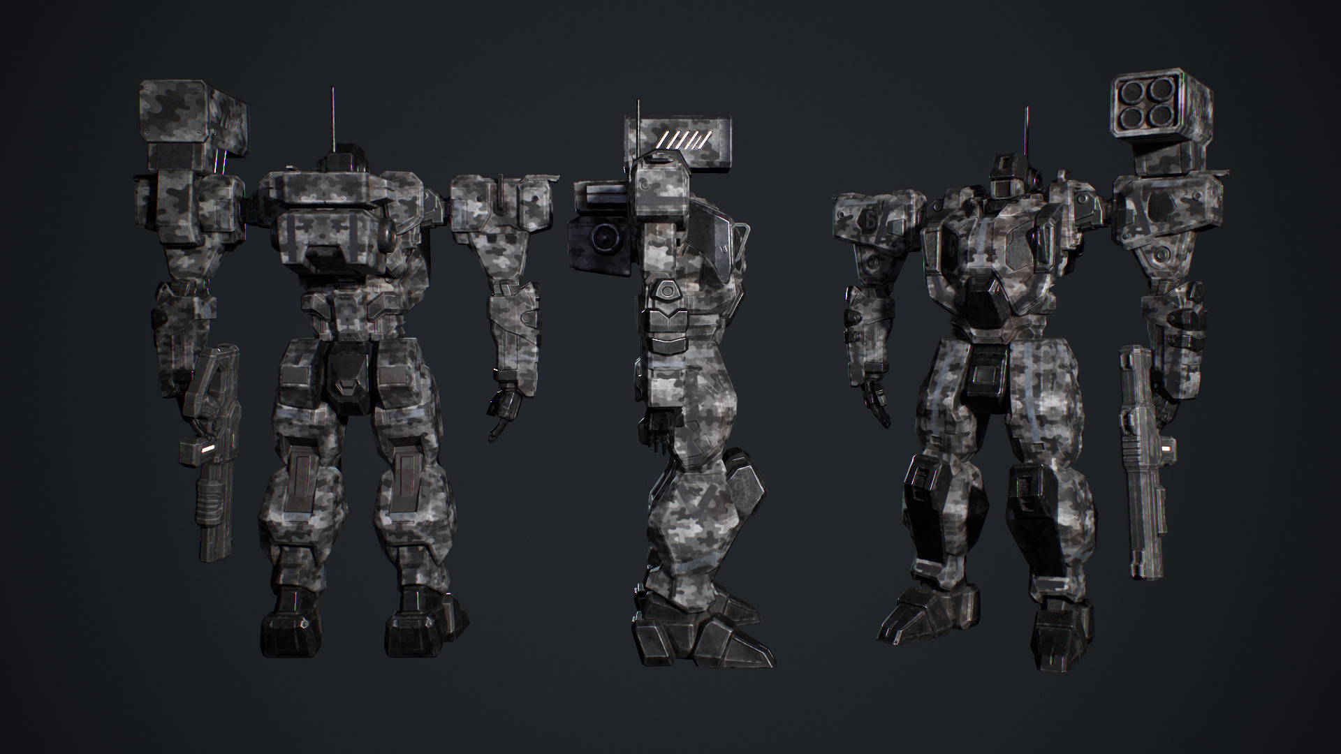 Assault Mech Low-poly 3D model_6