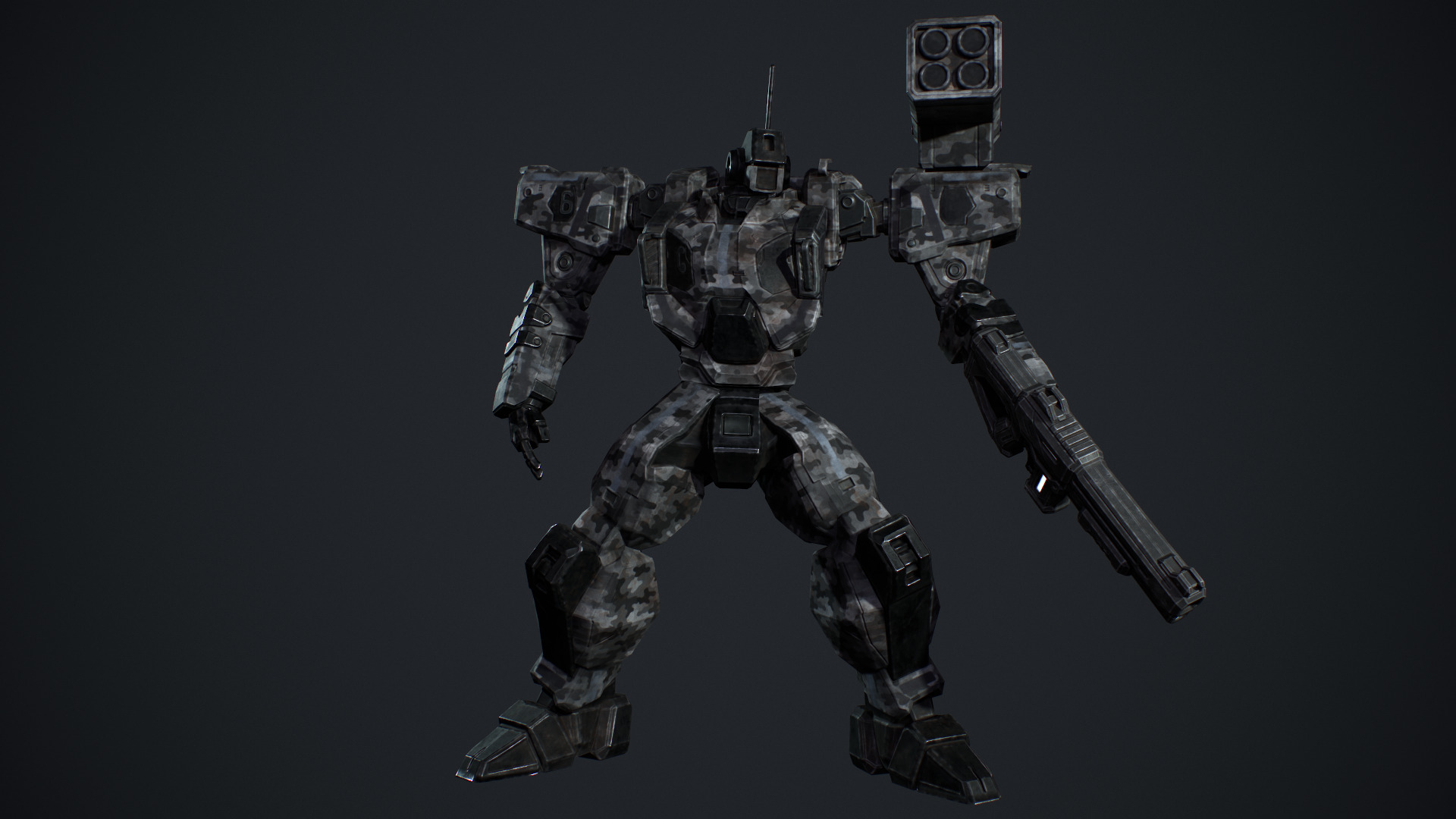 Assault Mech Low-poly 3D model_16