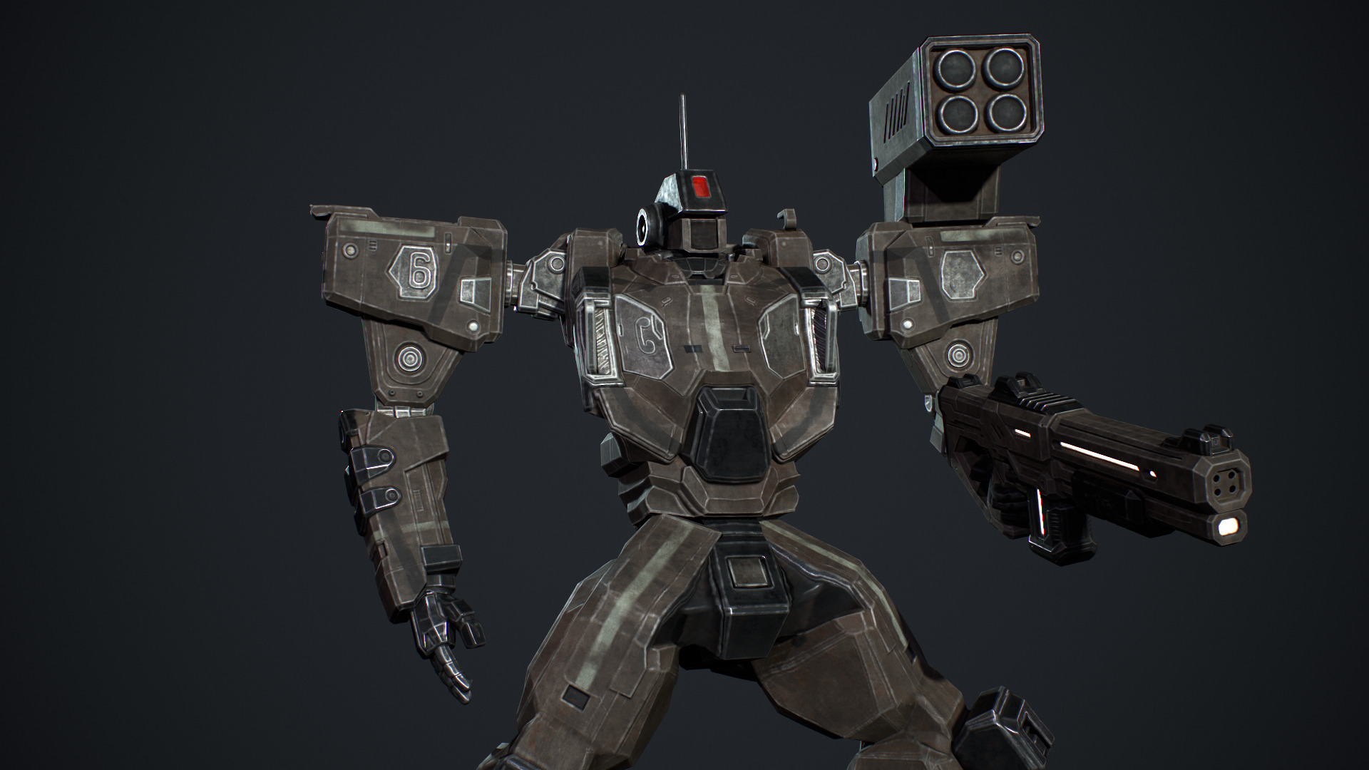Assault Mech Low-poly 3D model_11