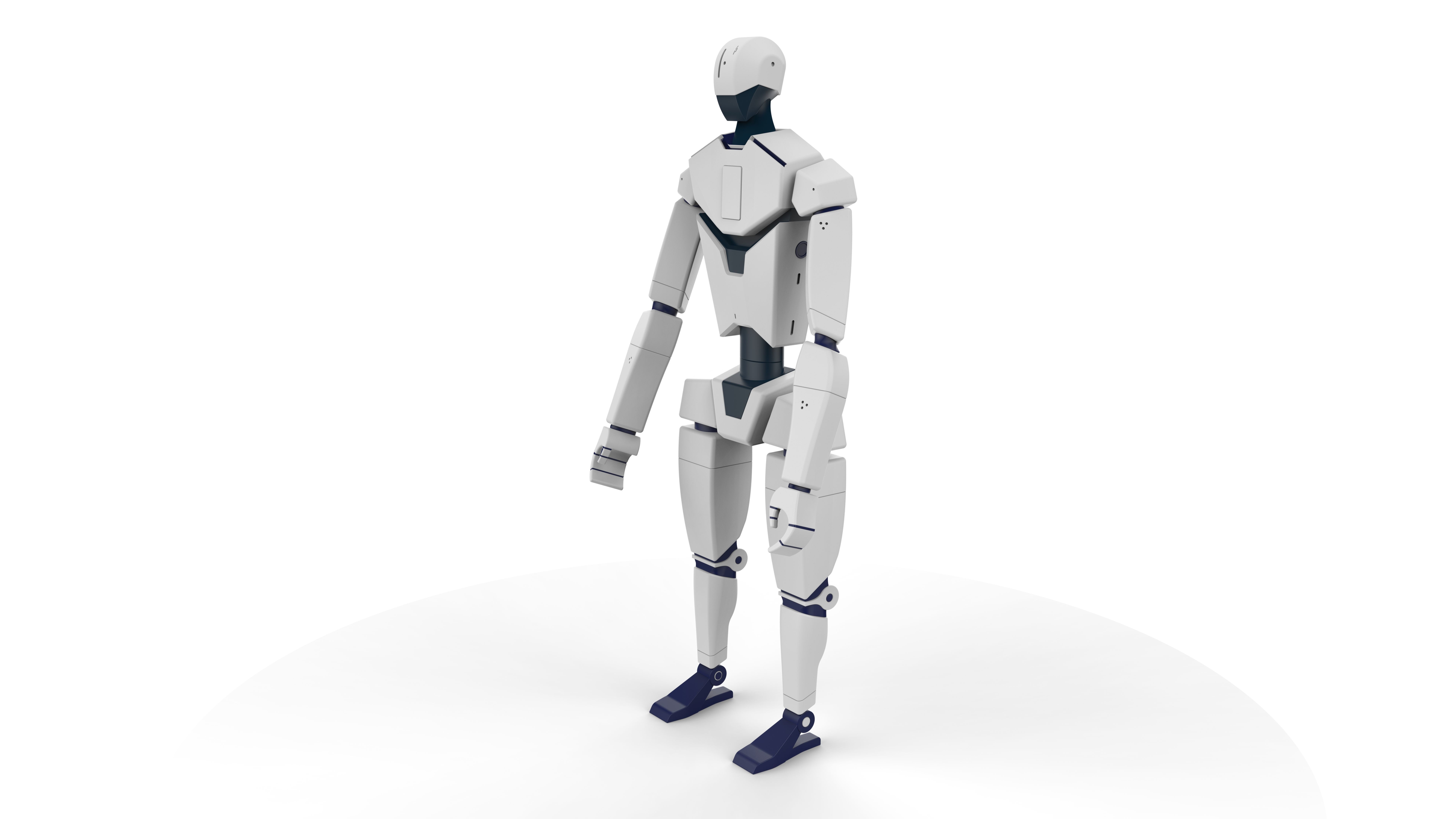Modern Humanoid Robot Character 3D model 3D print model_3