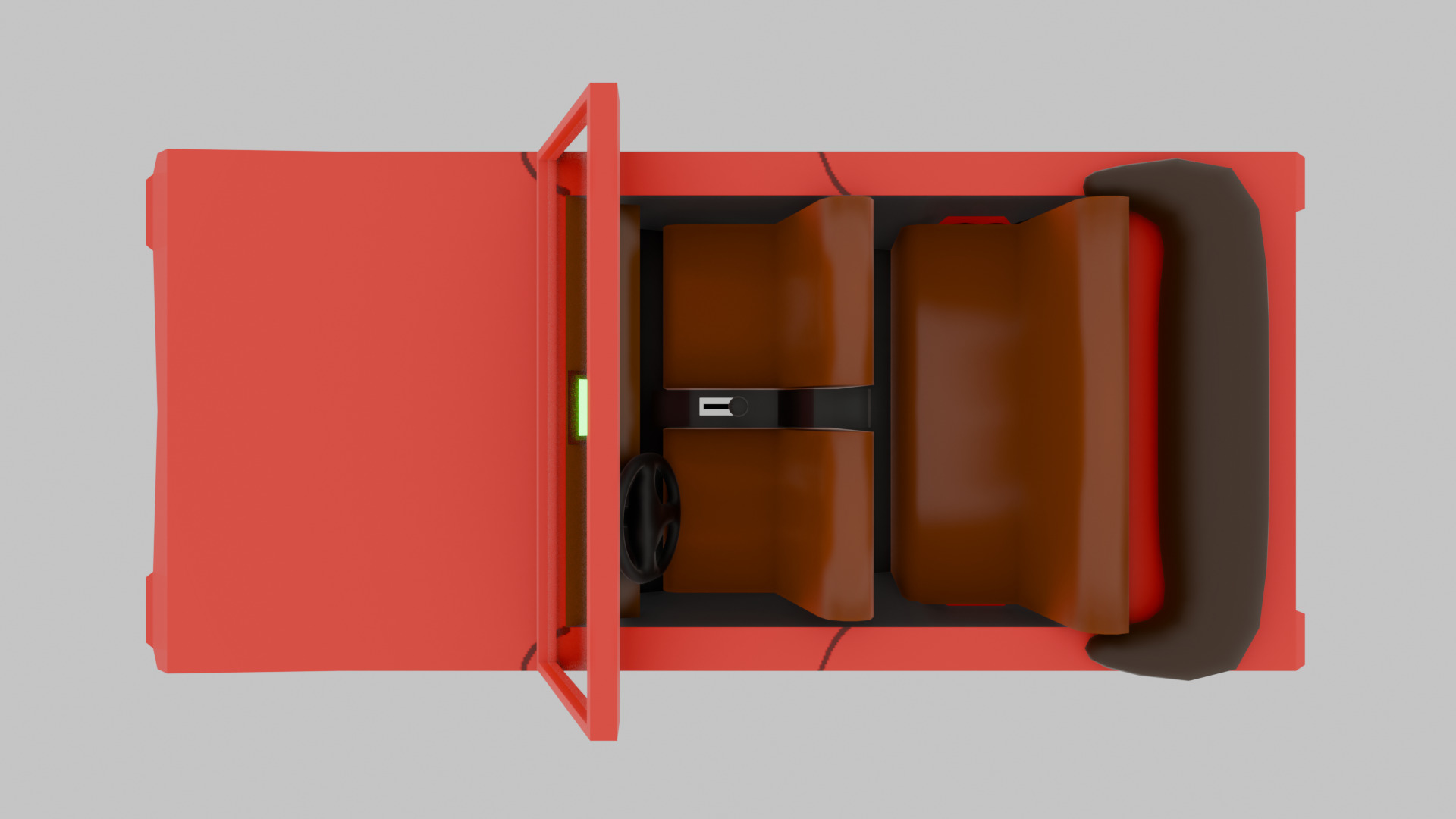 Bright Red Stylized Low-Poly Game Ready Stylized Convertible Low-poly 3D model_6