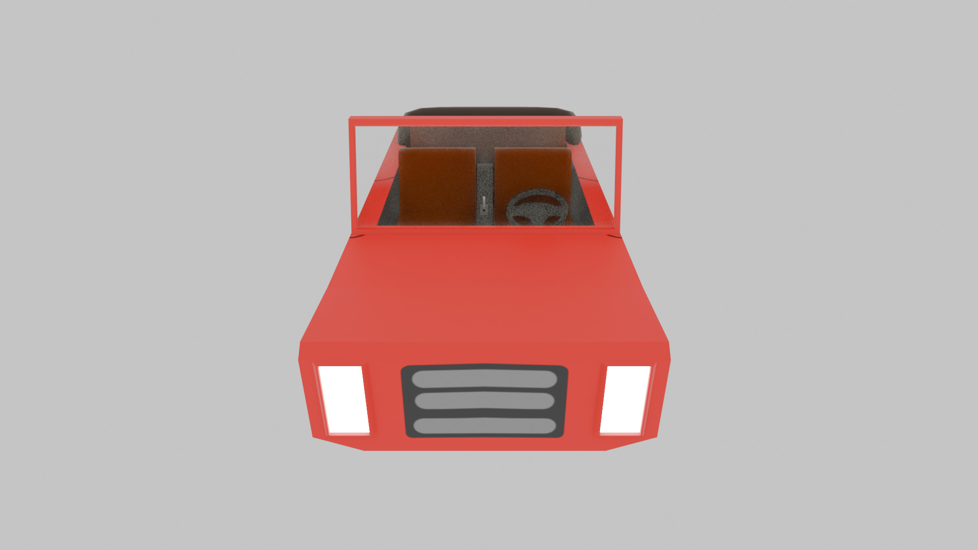 Bright Red Stylized Low-Poly Game Ready Stylized Convertible Low-poly 3D model_3