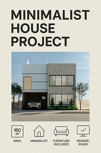 Minimalist House Project  Professional 3D Model 3D model