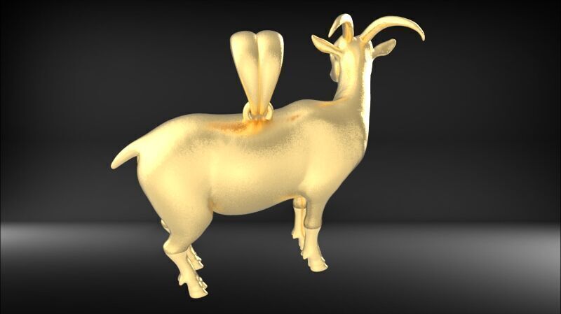 Goat Pendant 3D print model_13