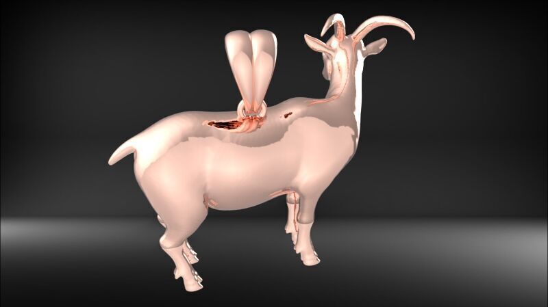 Goat Pendant 3D print model_17