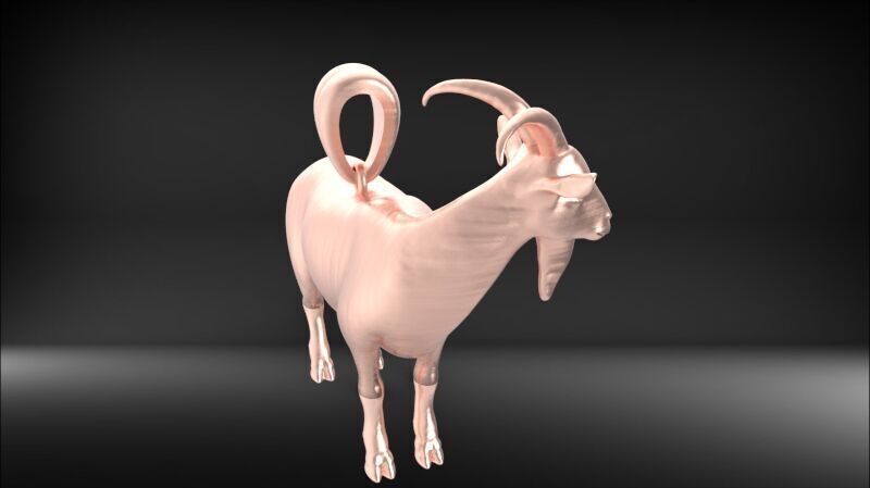 Goat Pendant 3D print model_10