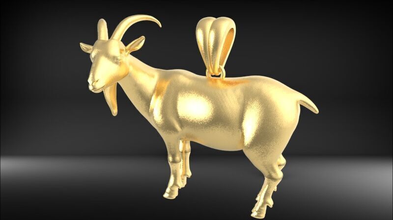 Goat Pendant 3D print model_6