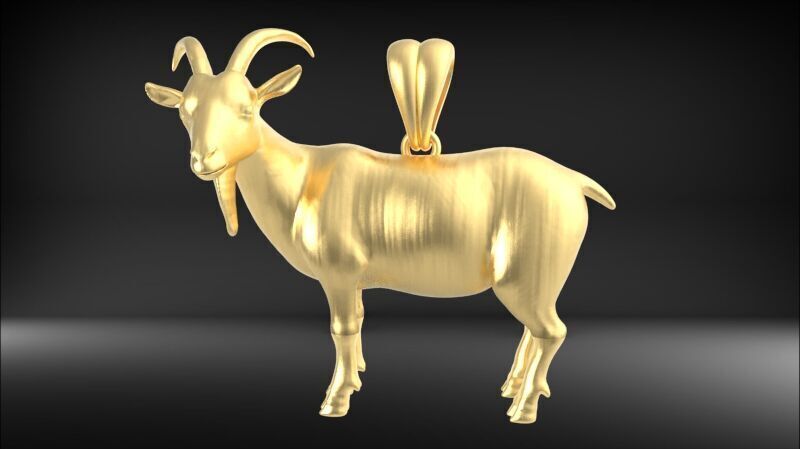 Goat Pendant 3D print model_26
