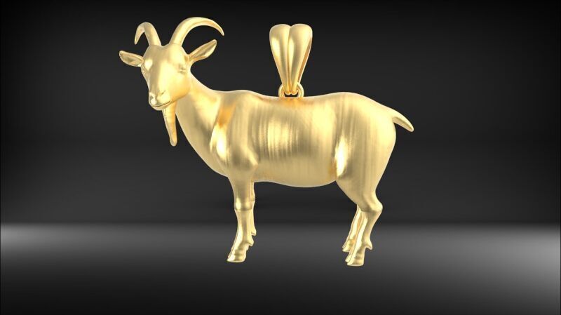 Goat Pendant 3D print model_25