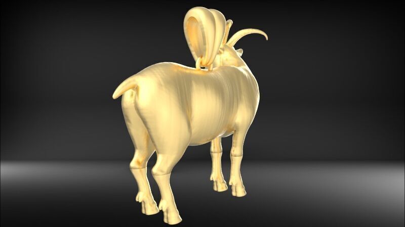 Goat Pendant 3D print model_23