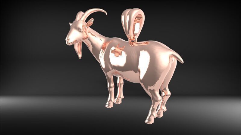 Goat Pendant 3D print model_19
