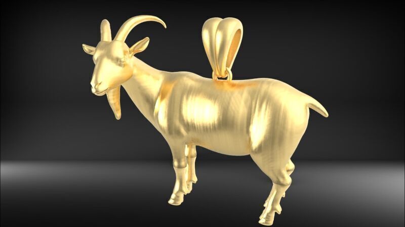 Goat Pendant 3D print model_7