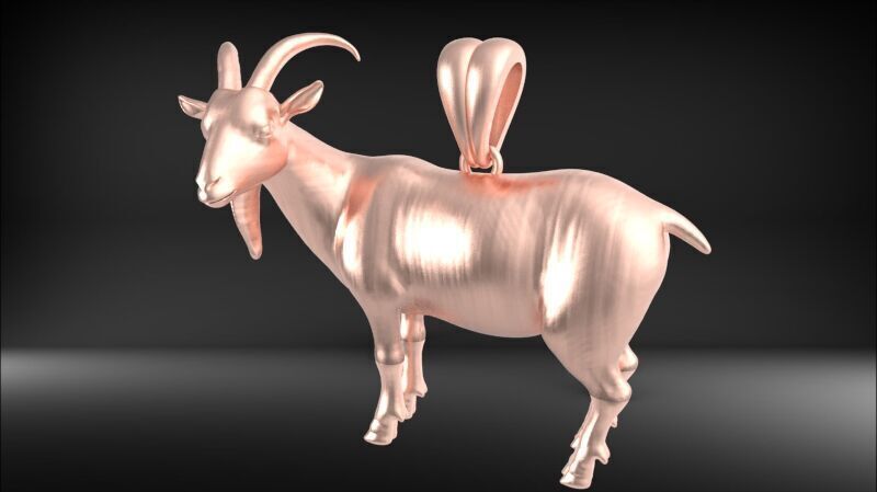 Goat Pendant 3D print model_9