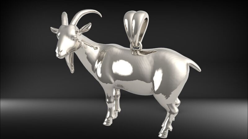 Goat Pendant 3D print model_2