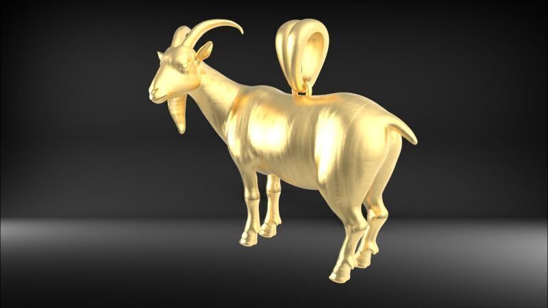Goat Pendant 3D print model_22