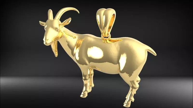 Goat Pendant 3D print model_0
