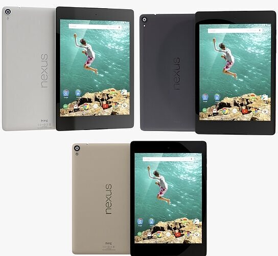 htc nexus 9 Lunar all color 3D model
