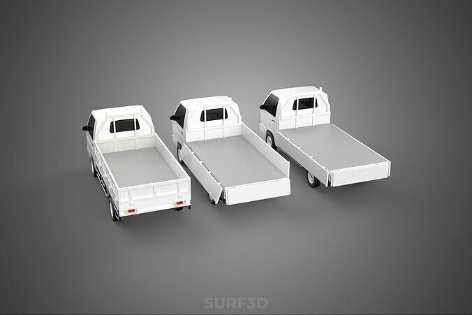 COLLECTION 3 WAY WIDE DECK DROP SIDE LOAD BED BODY PICKUP TRUCK 3D model