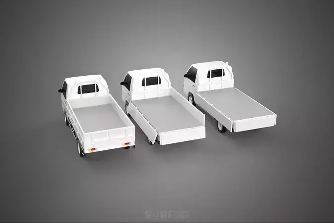 COLLECTION 3 WAY WIDE DECK DROP SIDE LOAD BED BODY PICKUP TRUCK 3D model