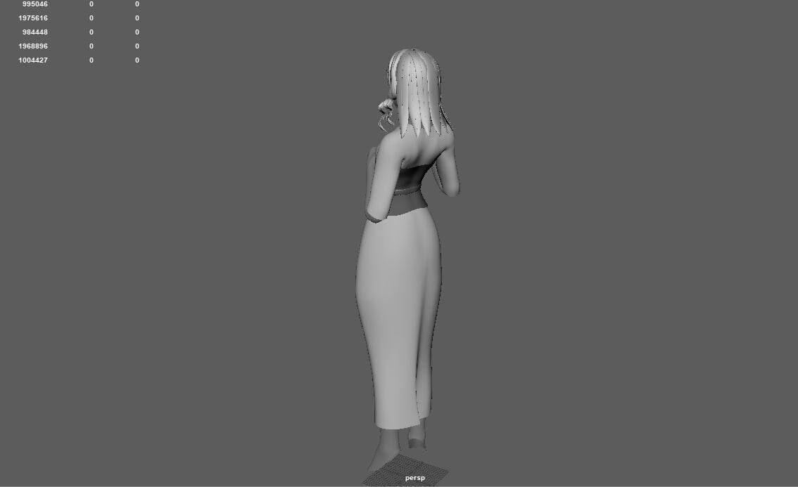 female anime character print 3D print model_1