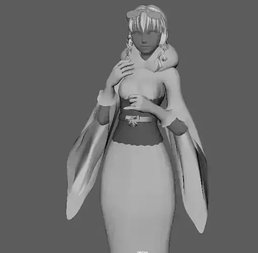 female anime character print 3D print model