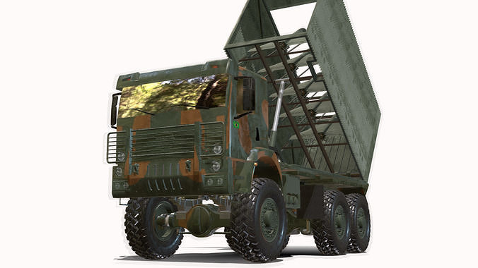 CAMINHAO 6X6 PORTA DRONE BR Low-poly 3D model