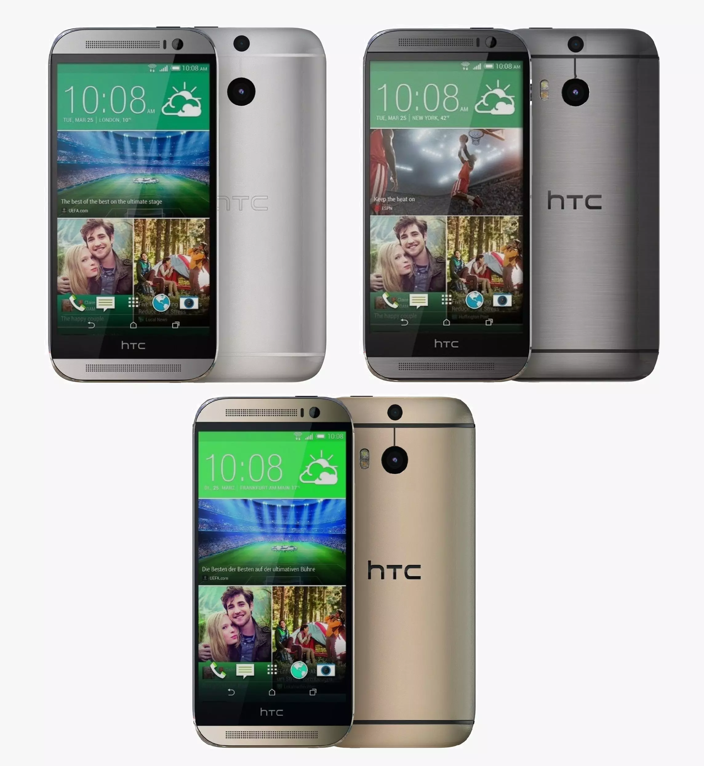 HTC One M8 all color 3D model_0