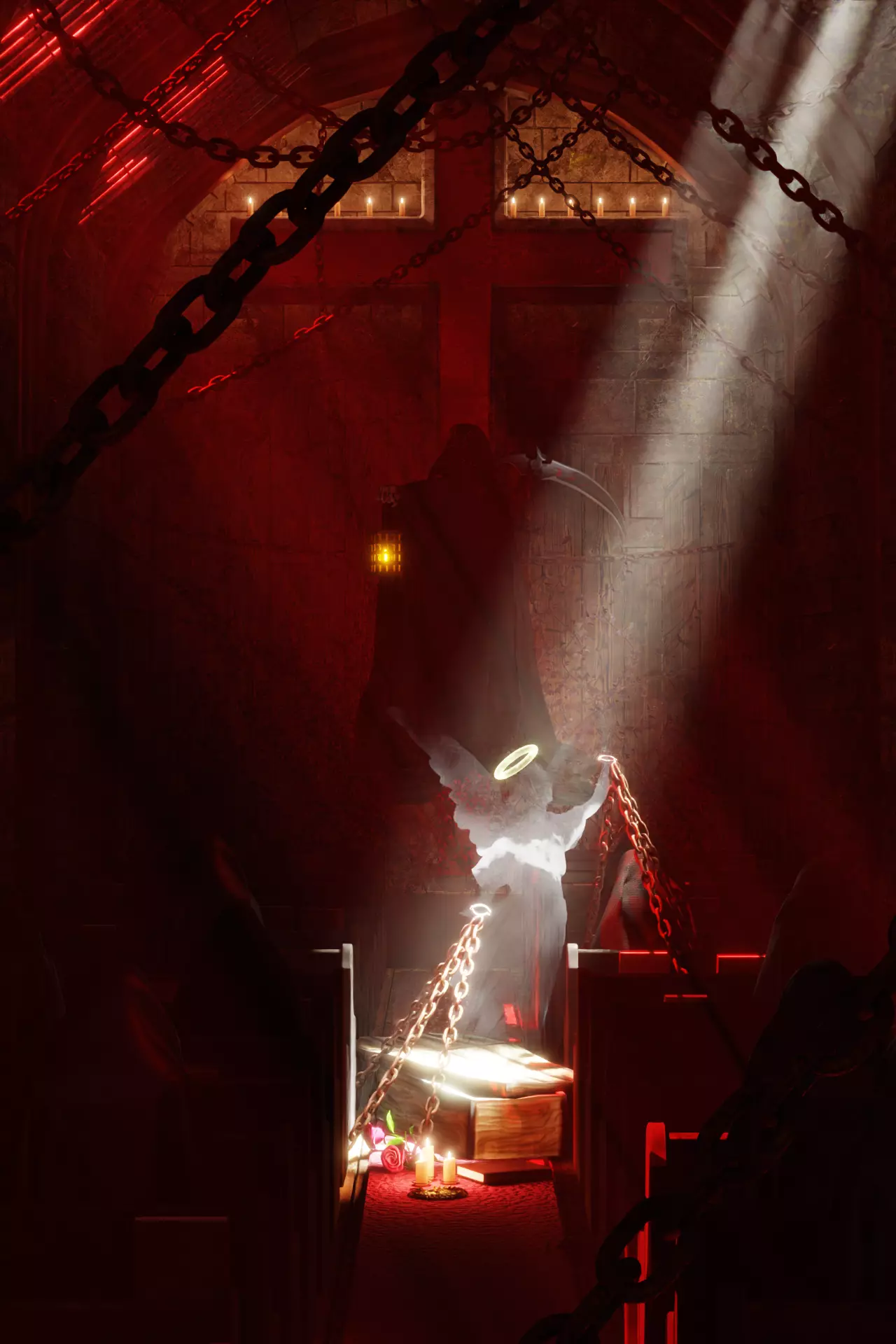 FREE Dystopian Church Scene in Hell  Free 3D model_0