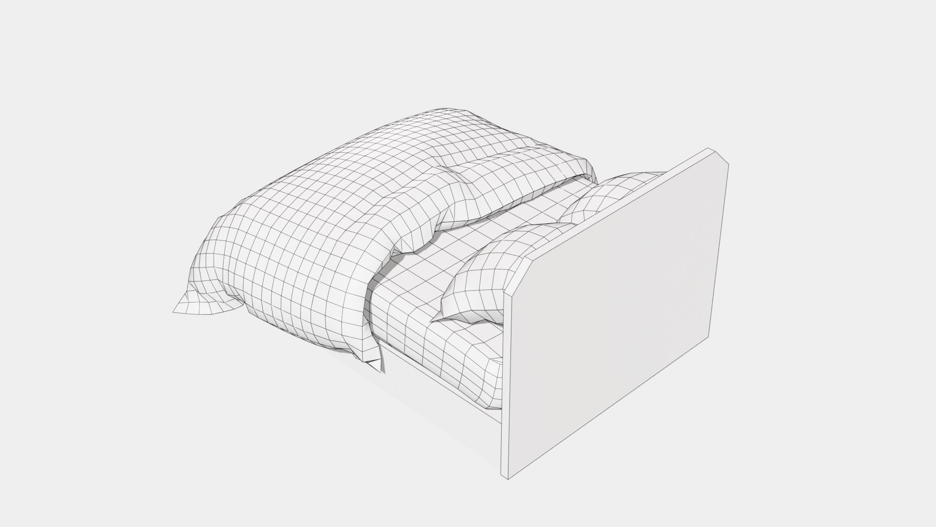 Bed M03 - Queen Size Low-poly 3D model_9