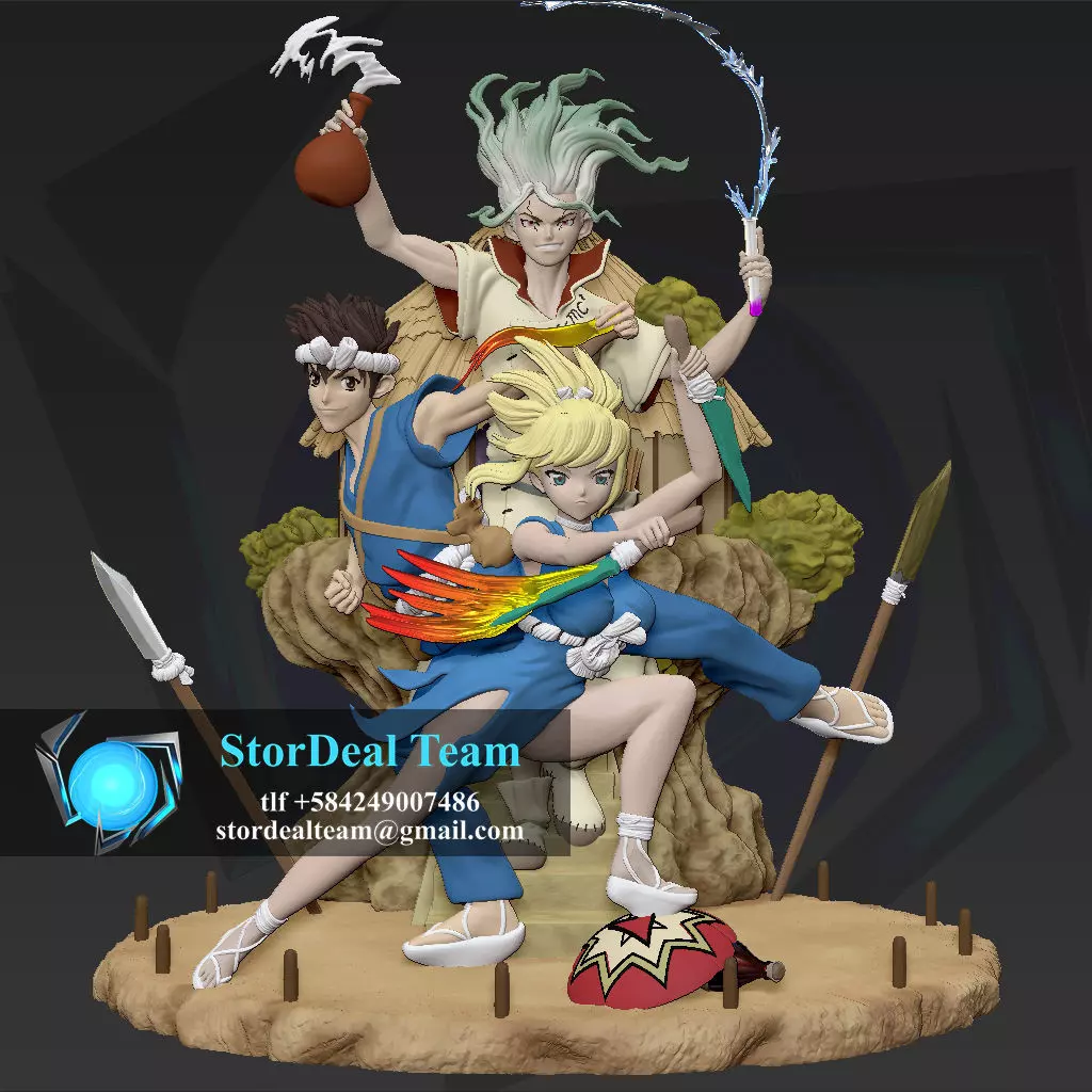 Diorama Kohaku Senku Chrome  Dr Stone  STL 3D print model_0