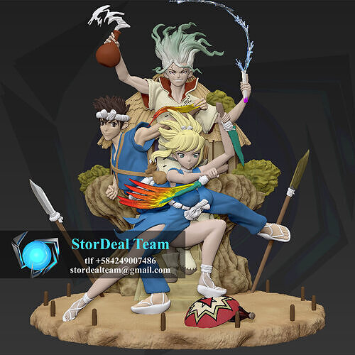 Diorama Kohaku Senku Chrome  Dr Stone  STL 3D print model