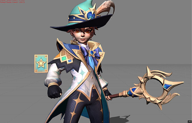 Harley Star Magician Low-poly 3D model